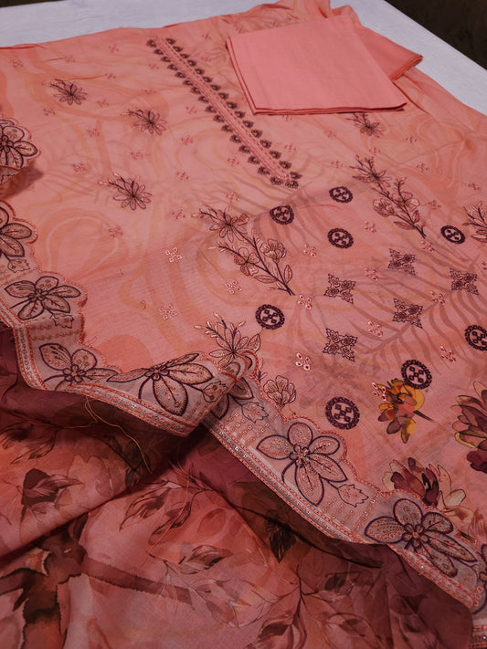 Print & Embroidered Lawn Suit PEL004